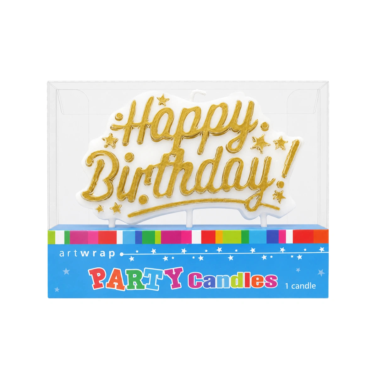 Gold Happy Birthday Candle - Artwrap