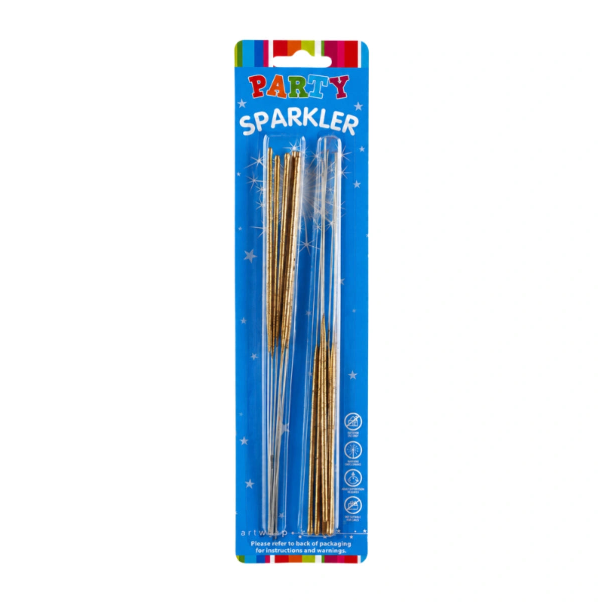 Gold Party Sparklers - Wedding Birthday Celebration (12 Pack) - Artwrap