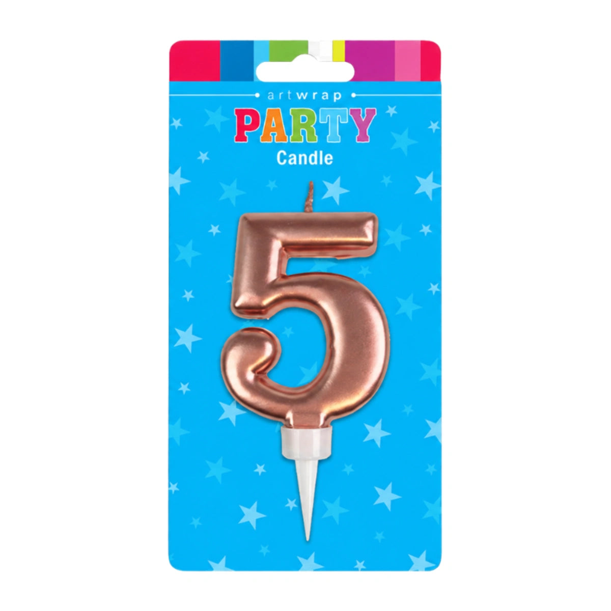 Rose Gold Formal Five 5 Birthday Candle - Artwrap