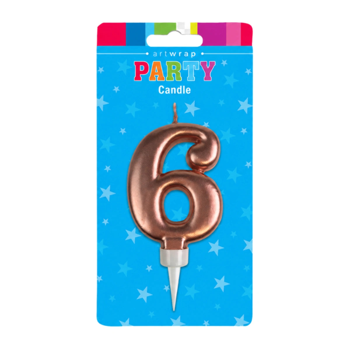 Rose Gold Formal Six 6 Birthday Candle - Artwrap