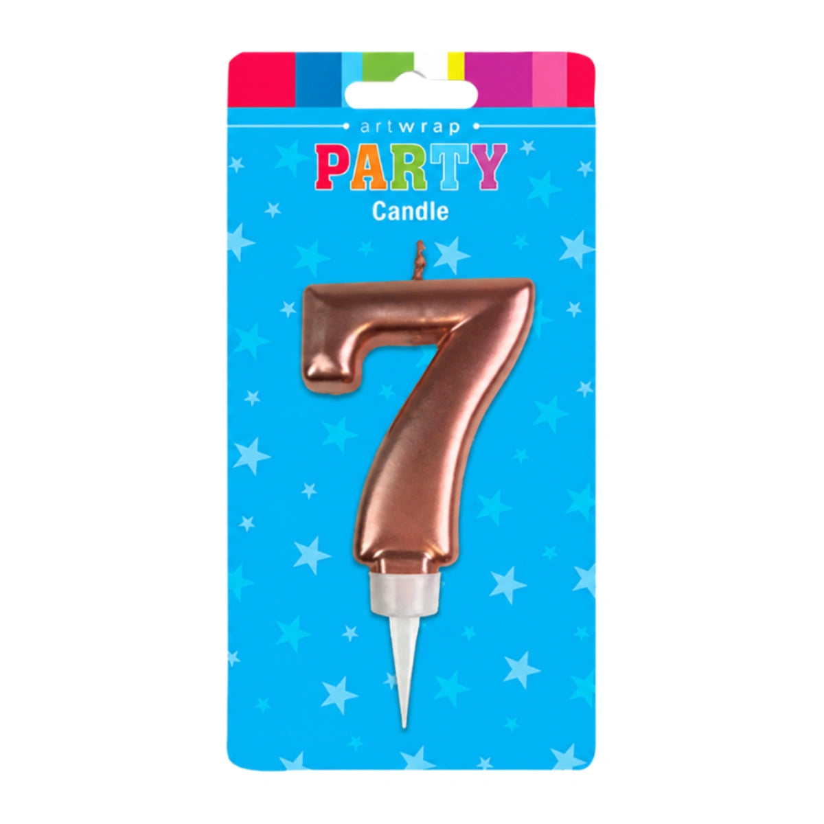 Rose Gold Formal Seven 7 Birthday Candle - Artwrap