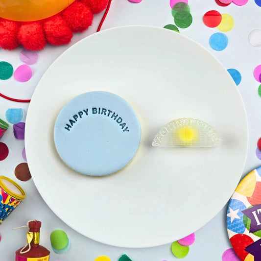 Happy Birthday Arch Embosser - Custom Cookie Cutters