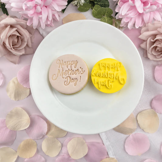 Happy Mothers Day V4 Embosser 60mm - Custom Cookie Cutters