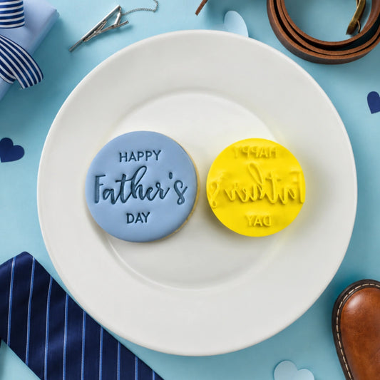 Happy Fathers Day Embosser 60mm - Custom Cookie Cutters