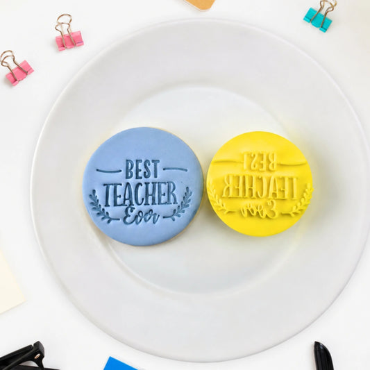 Best Teacher Ever Embosser 60mm - Custom Cookie Cutters