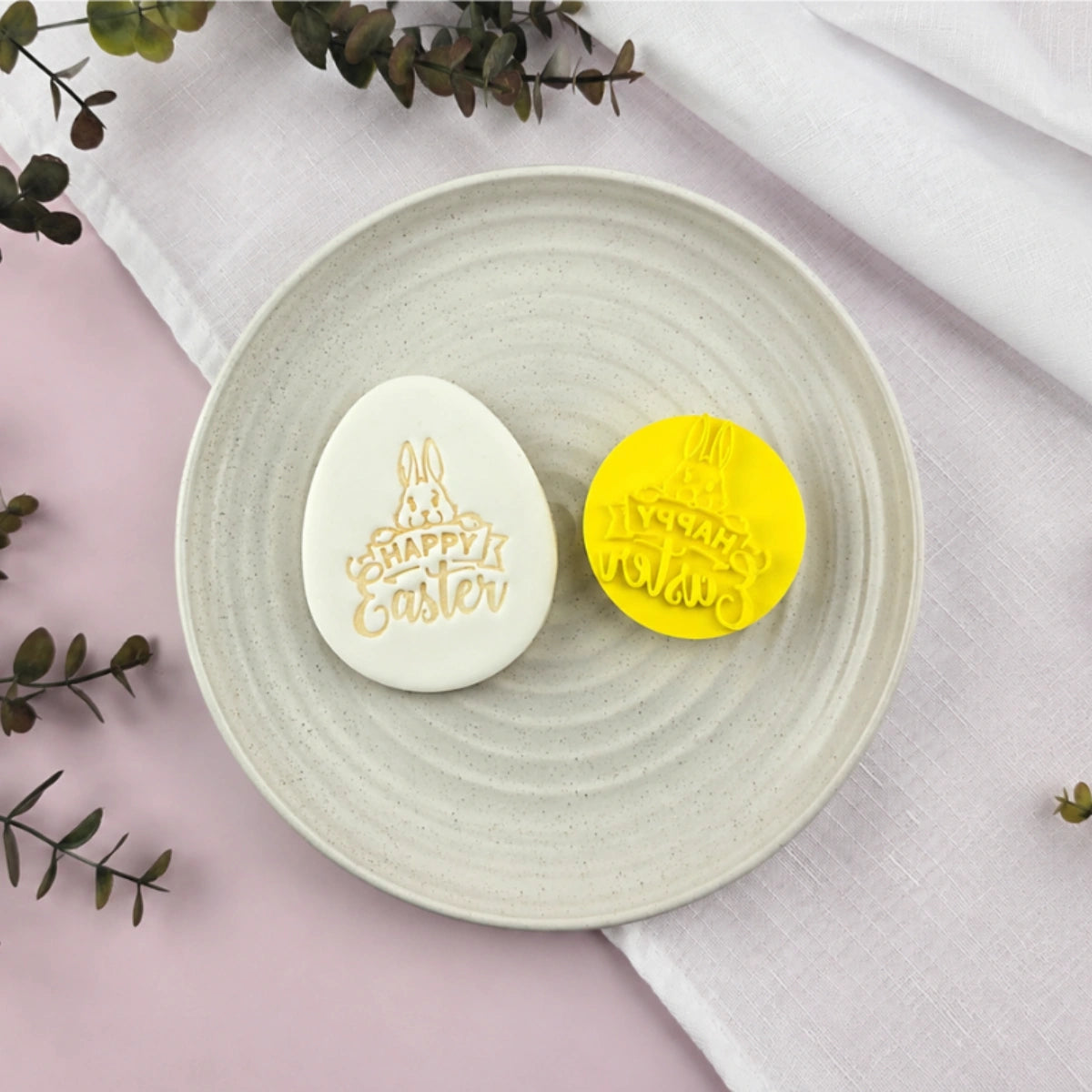 Happy Easter V2 Embosser - Custom Cookie Cutters