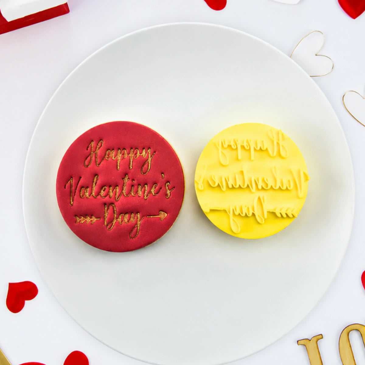 Happy Valentines Day Embosser 60mm - Custom Cookie Cutters