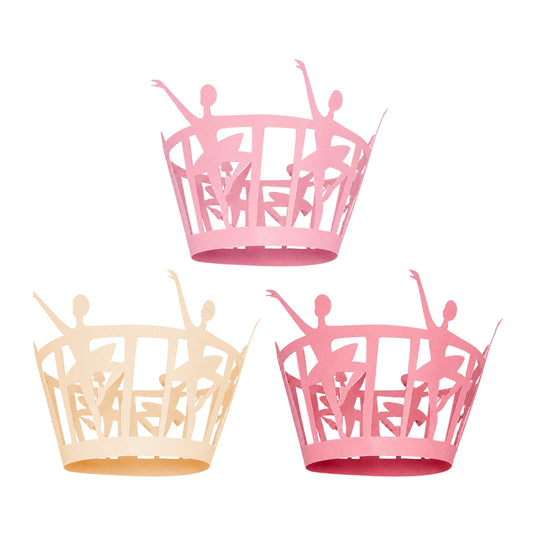 Ballet Dancers Cake Wrappers - Cake Decorating Tools - Pack of 12 Wraps. - Gateau Art