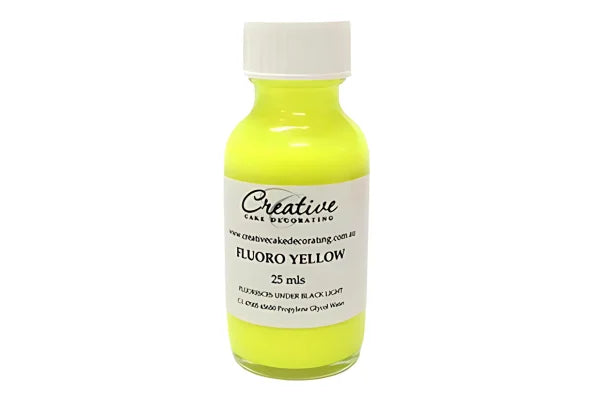 Yellow Fluoro Liquid Colour 25ml - Creative Cake Decorating