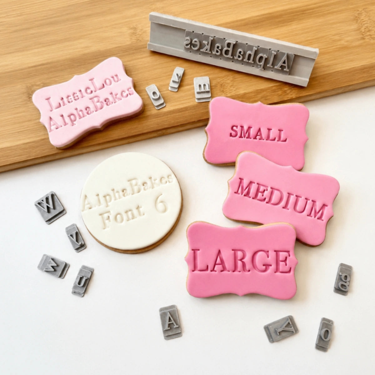 Alphabakes Medium Uppercase Font 6 Stamp Tiles (Bar Not Included) - Lissie Lou