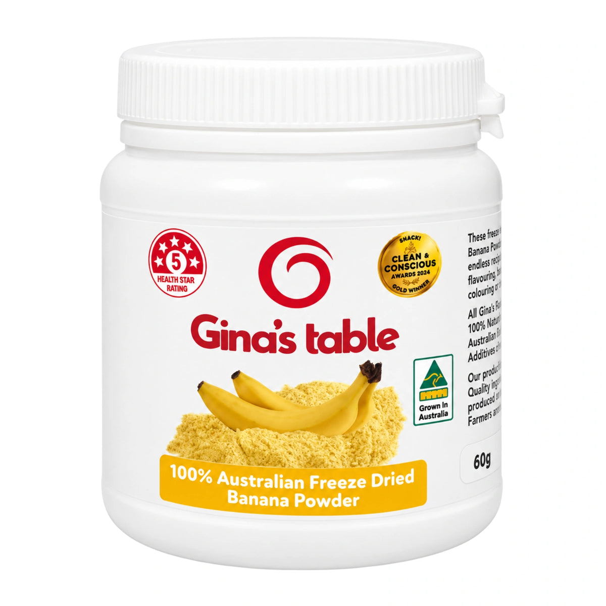 Freeze-Dried Banana Powder 60g - Ginas Table