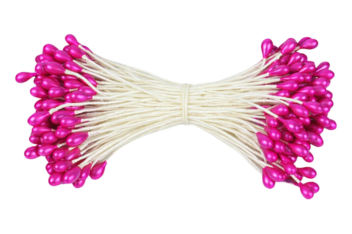 3mm PEARL FLOWER STAMENS - FONDANT GUMPASTE FLOWER MAKING TOOLS - Hot Pink