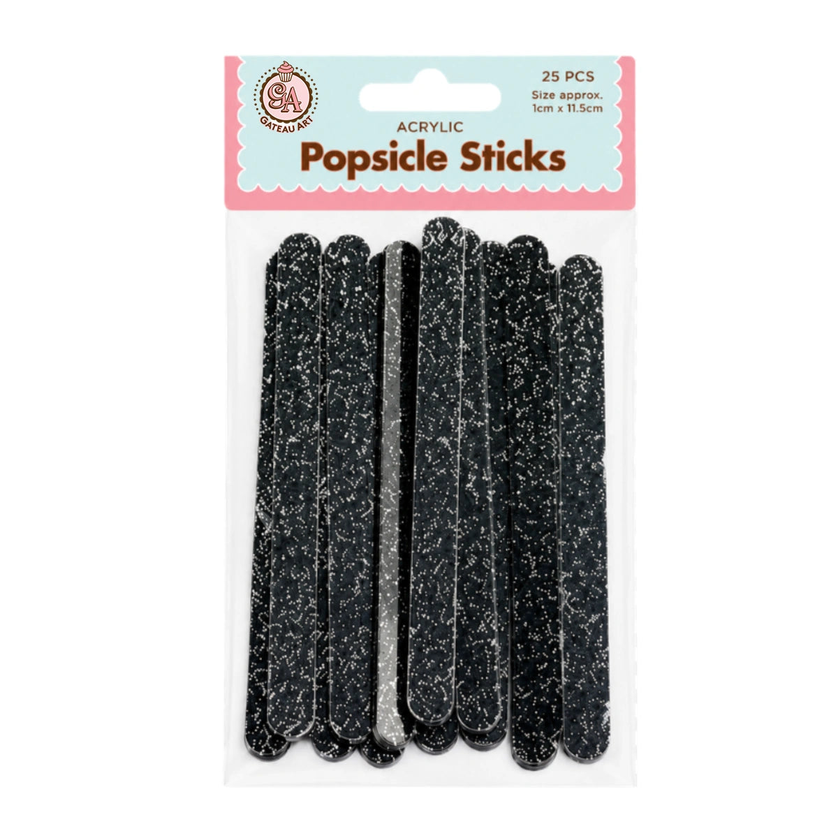 Black Glitter - Cakesicle Sticks - Iconic Cake Art