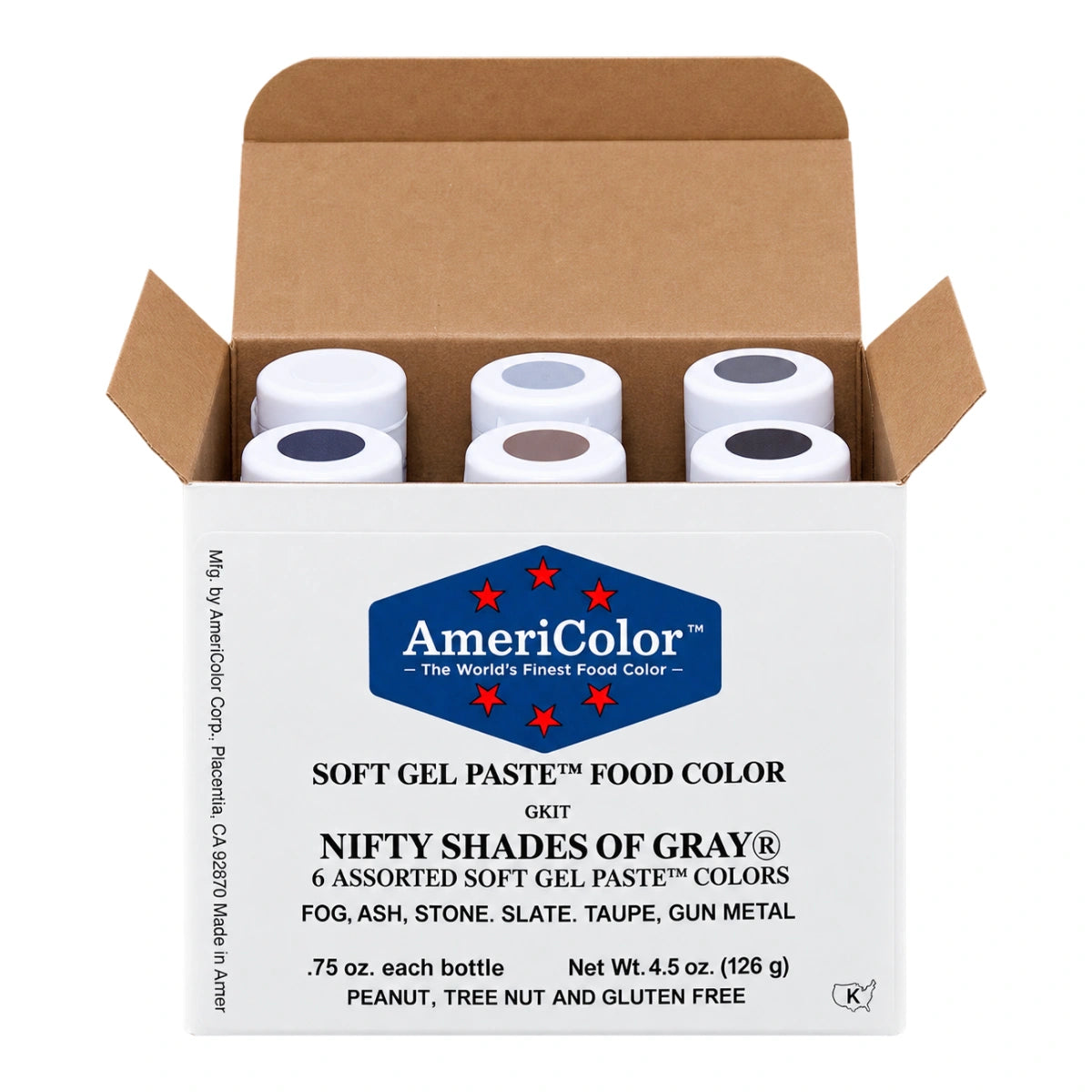 Soft Gel Paste 6 Colour Nifty Shades of Gray Kit 0.75oz - Americolor
