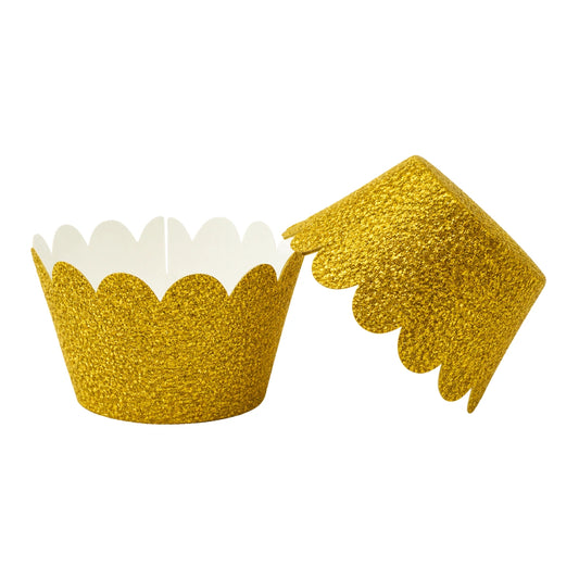 Gold Glitter Cake Wraps - Cake Decorating Tools - Pack of 12 - Gateau Art