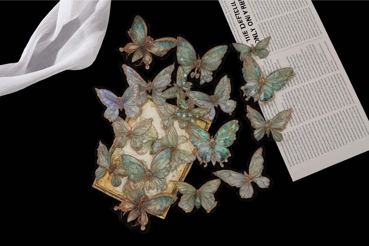 Green Crystal Butterfly Topper - Iconic Cake Art