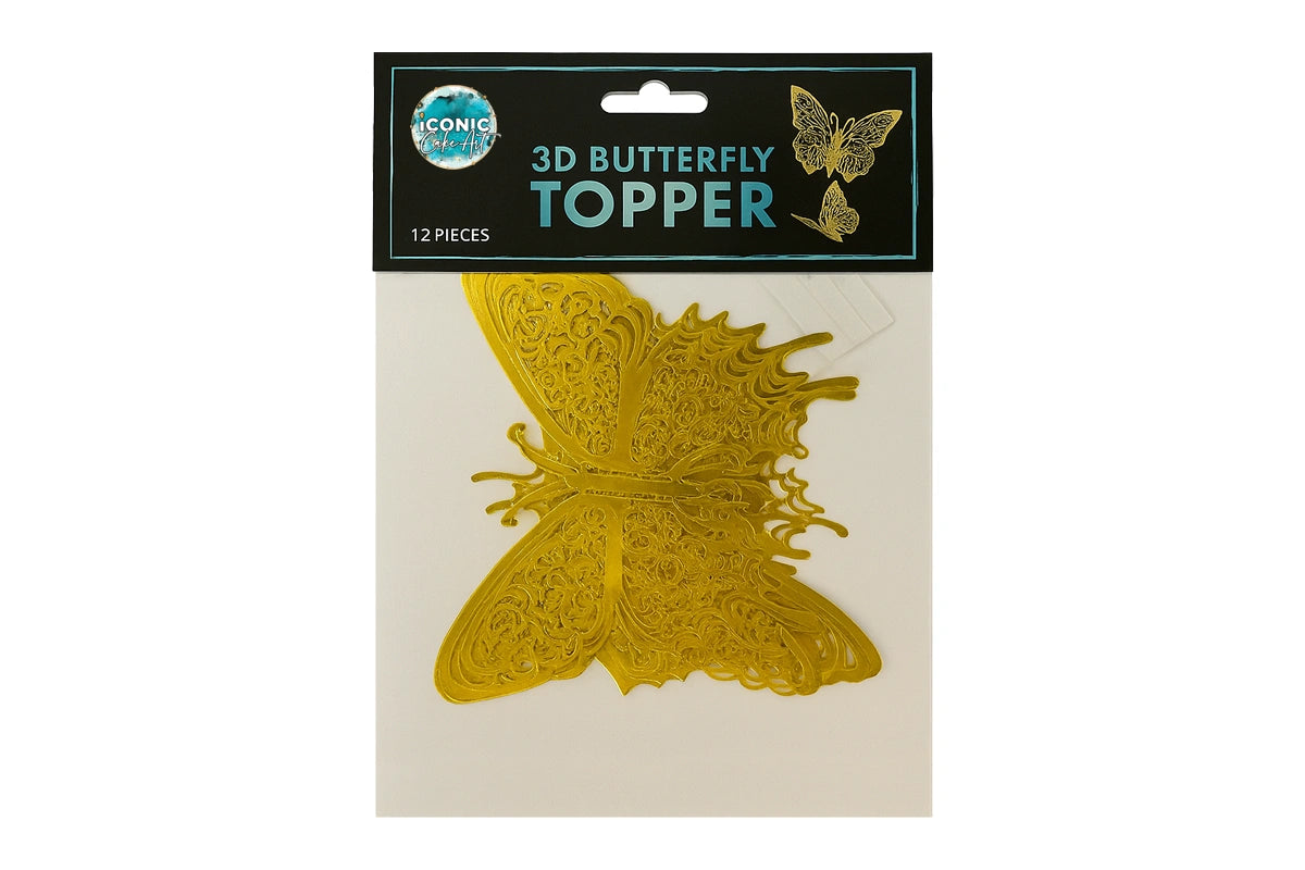 Gold Butterfly Topper-Type4 - Iconic Cake Art