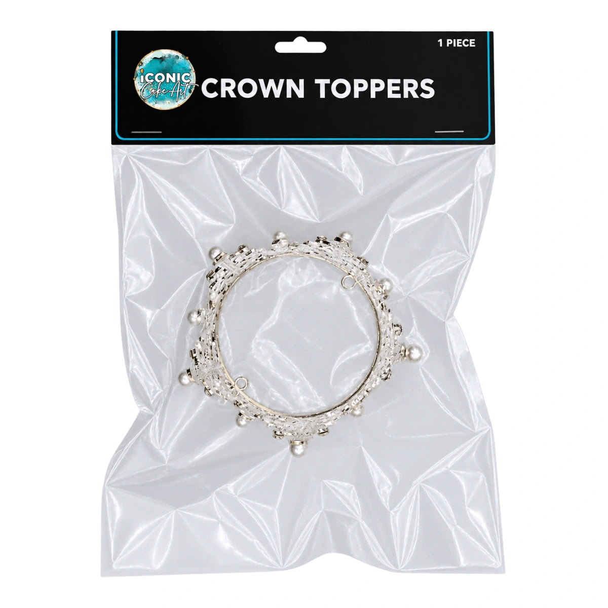 Silver Crown Topper 7.5cm - Iconic Cake Art
