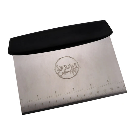 Professional Stainless Dough Scraper with Handle - Iconic Cake Art