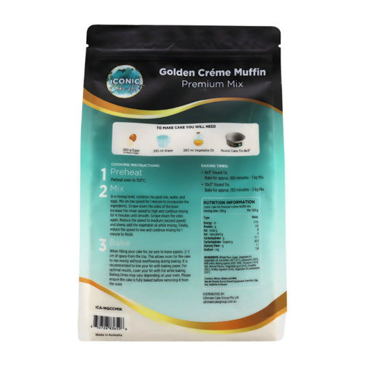 Golden Creme Cake Muffin Premium Mix 1kg - Iconic Cake Art