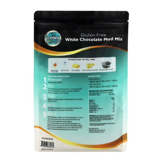 White Chocolate Gluten Free Mud Mix 1kg - Iconic Cake Art