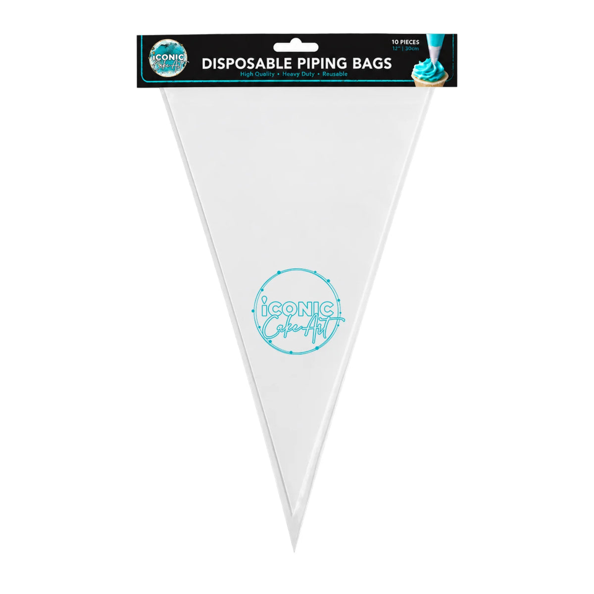 Clear 12 Inch Disposable Piping Bags 30cm (10 Pack) - Iconic Cake Art