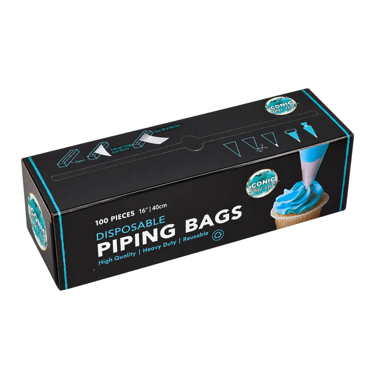 Clear 16 Inch Disposable Piping Bags 40cm (100 Pack) - Iconic Cake Art