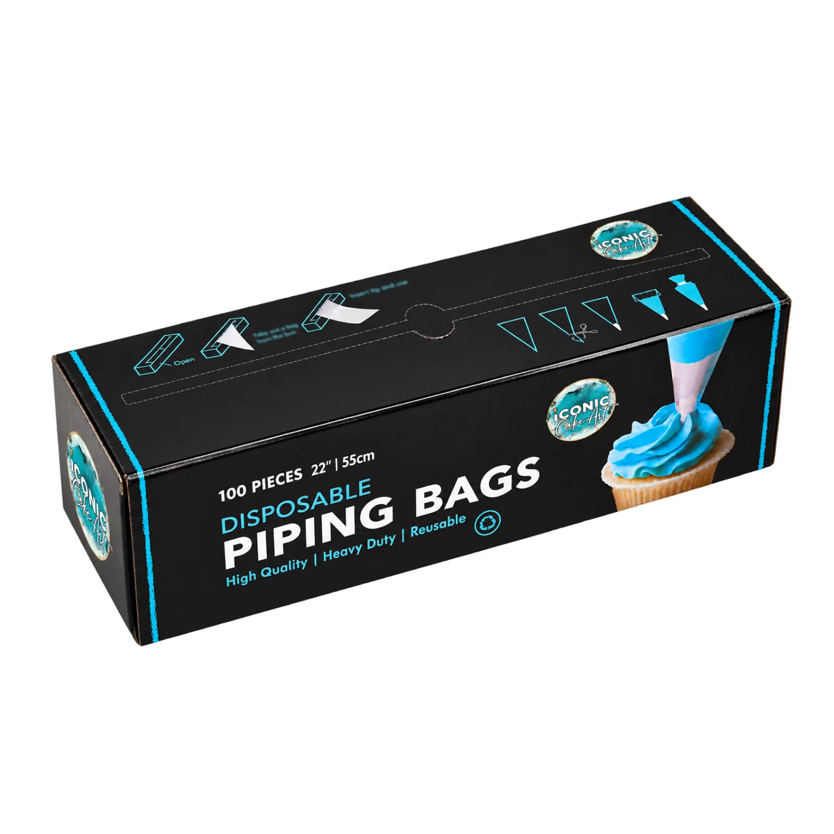 Clear 55cm Disposable Piping Bags 22 Inch (100 Pack) - Iconic Cake Art