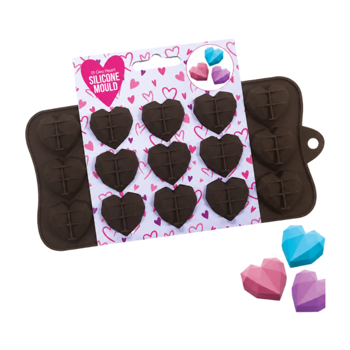 15 Geo Heart Silicone Mould - BSC