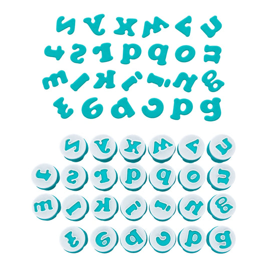 Mini Lower Case Alphabet Simply Push Plunger Cutters - 26 Pieces - Iconic Cake Art