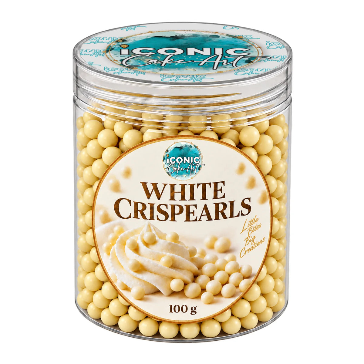 White Chocolate Crispearls 100g - Iconic Cake Art