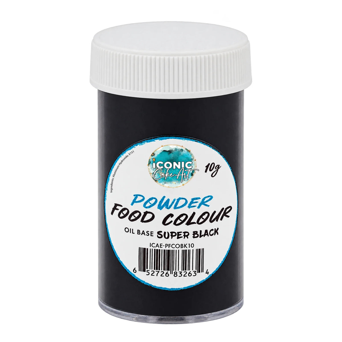 Super Black Oil Based Powder Colour 15g - Iconic Cake Art