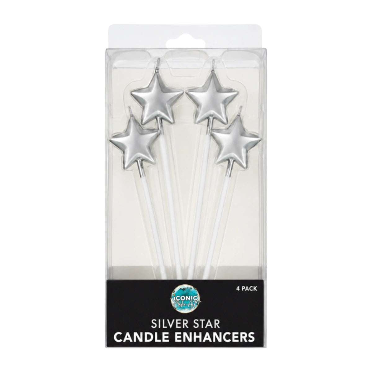Silver Star Enhancers (4 Pack) - Iconic Cake Art