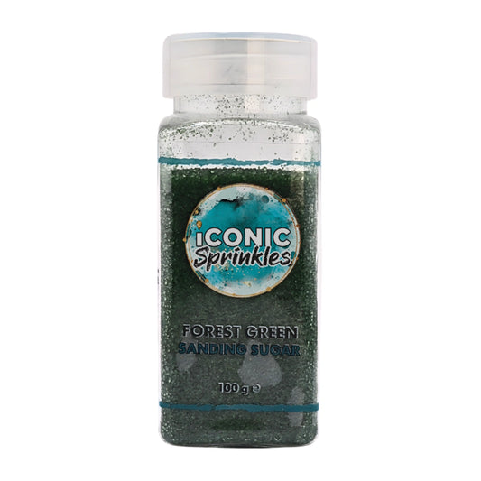 Forest Green Sanding Sugar 100g - Iconic Sprinkles
