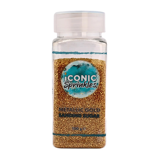Metallic Gold Sanding Sugar 100g - Iconic Sprinkles