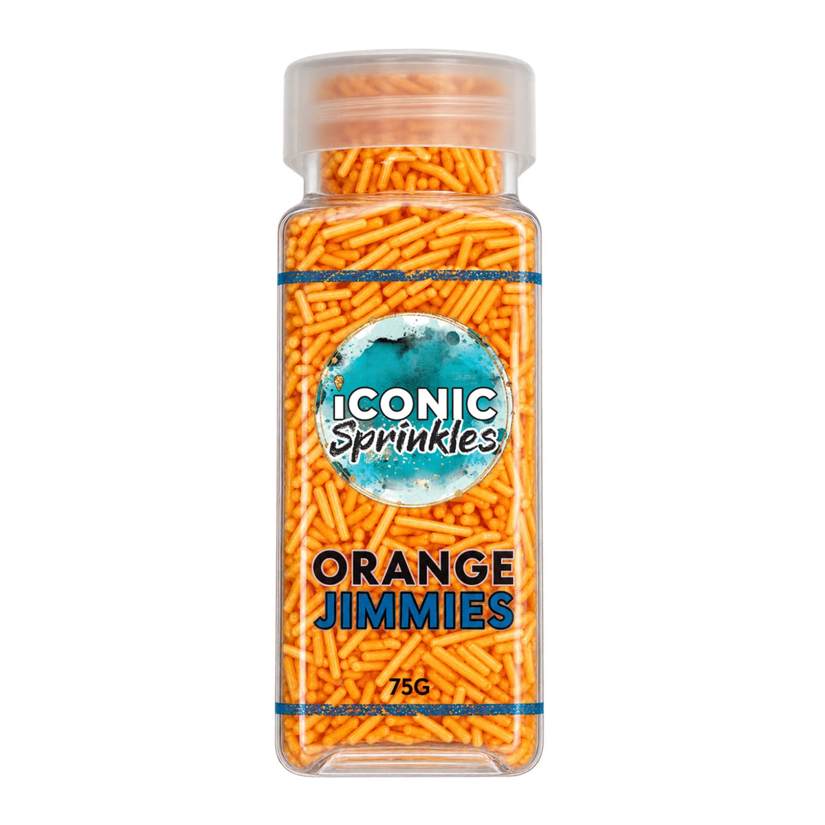 Orange Pearl Jimmies 75g - Iconic Sprinkles