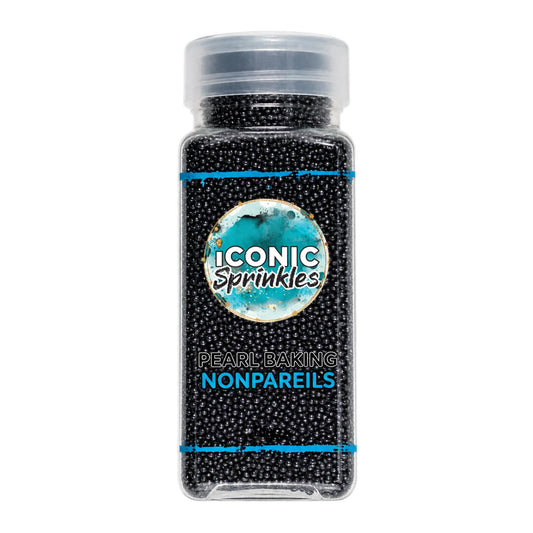 Black Pearl Nonpareils 100g - Iconic Sprinkles