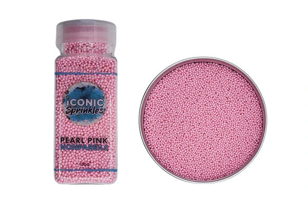 Pink Pearl Nonpareils 100g - Iconic Sprinkles