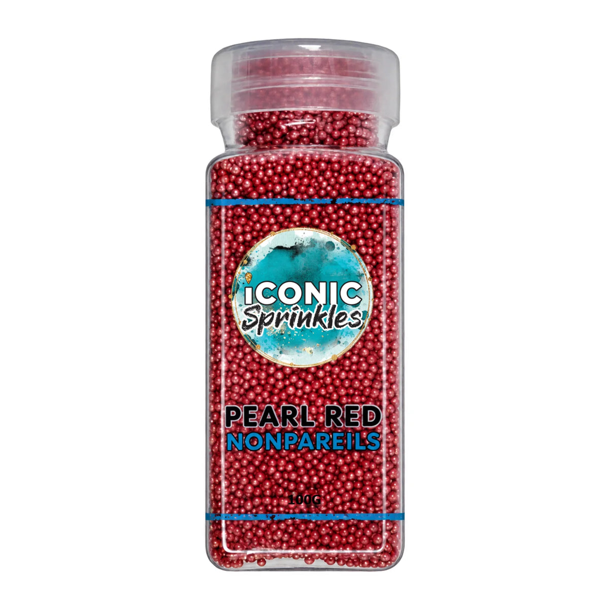Red Pearl Nonpareils 100g - Iconic Sprinkles