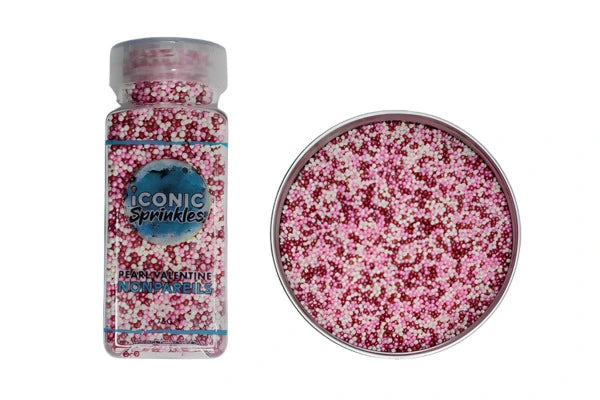 Pearl Valentine Nonpareils 75g - Iconic Sprinkles