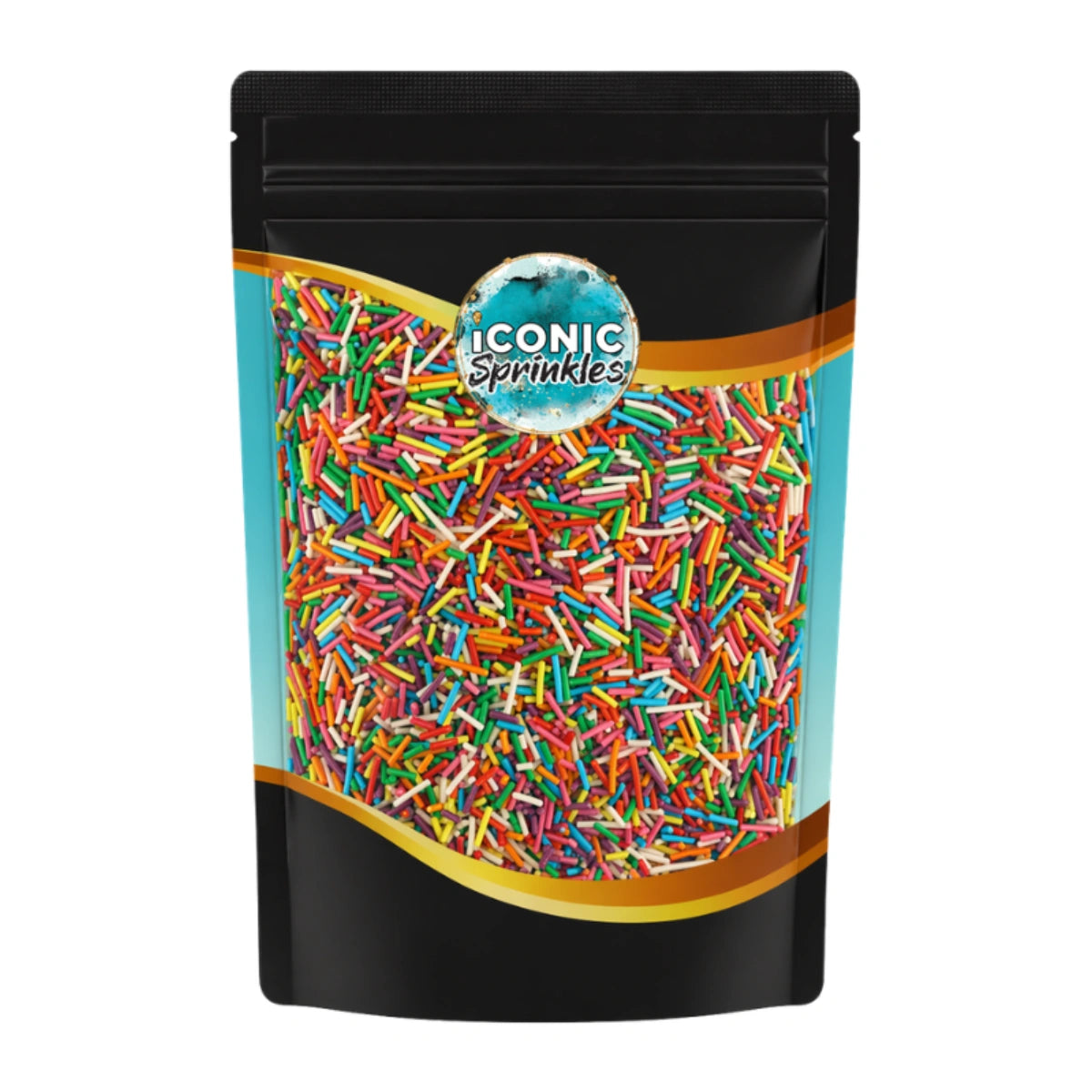 Rainbow Shiny Jimmies 500g - Iconic Sprinkles