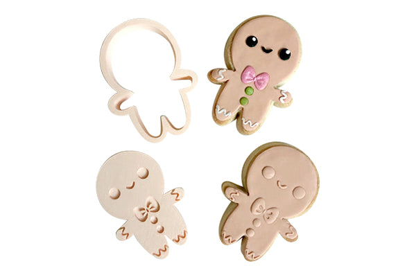 Mini Gingerbread Man Cutter and 3D Embosser Set - Little Biskut