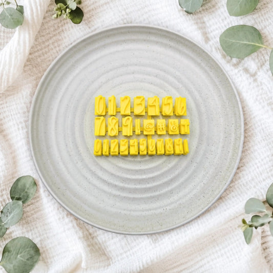 Number Set Only (Inc 2x Sizes) V2 Script Stamps - Custom Cookie Cutters