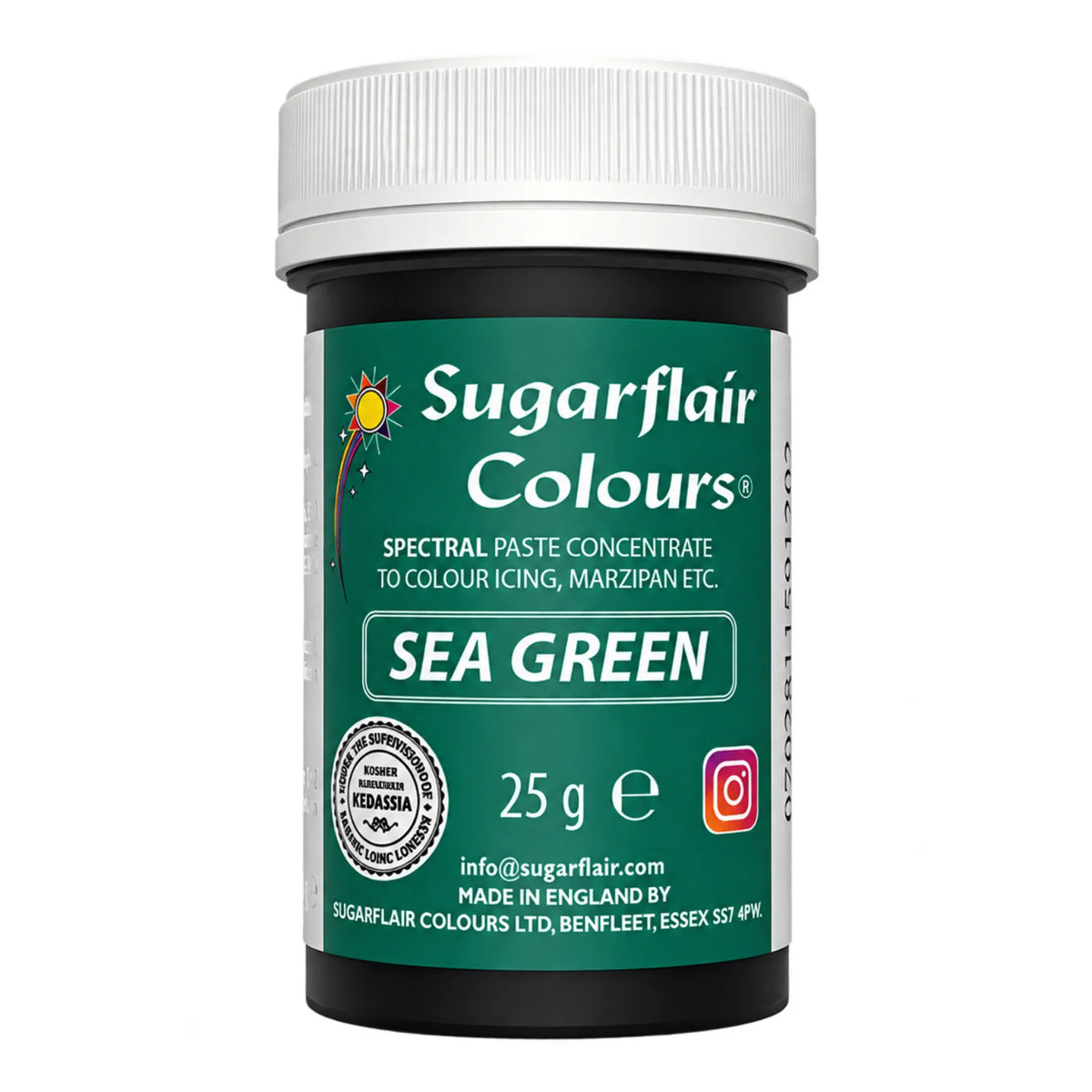 Green Sea Spectral Paste - Fondant and Buttercream Colour 25g - Sugarflair