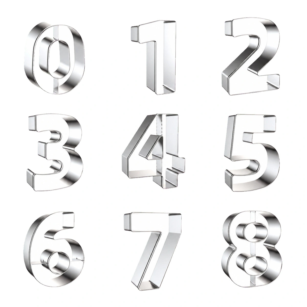 Number Cutter Set 10cm - Stainless Steel Iconic Cake Art