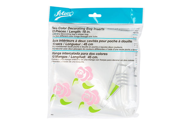 Two Colour Decorating Bag Inserts Piping Bags 18 Inch (10 Pack) - Ateco