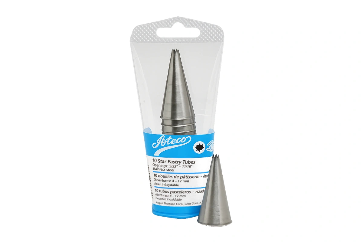 Star Pastry Tube Piping Tips Set-Buttercream Nozzle (10 Pack) - Ateco