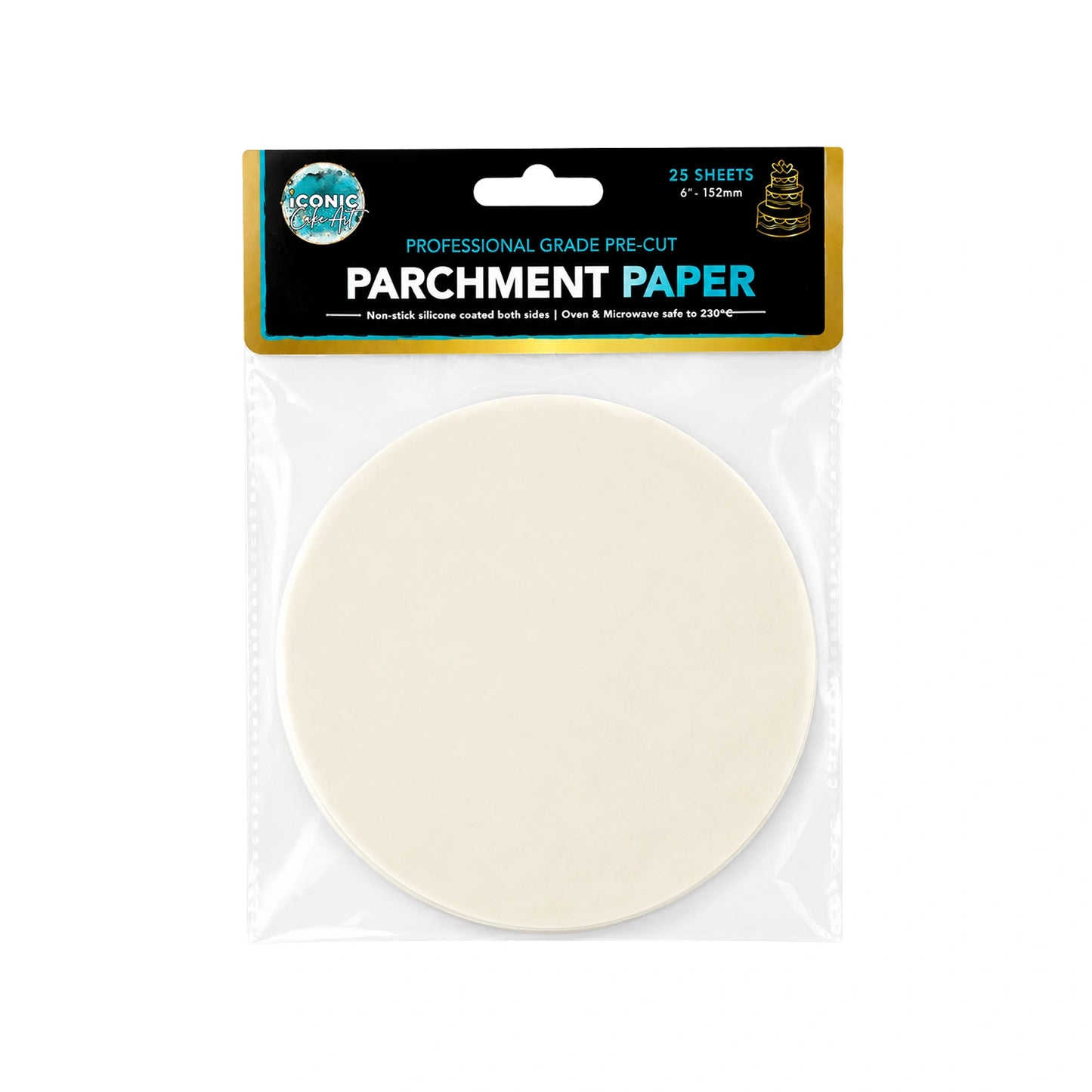 6 Inch - Pre-Cut Parchment Paper Round - 25 Sheets