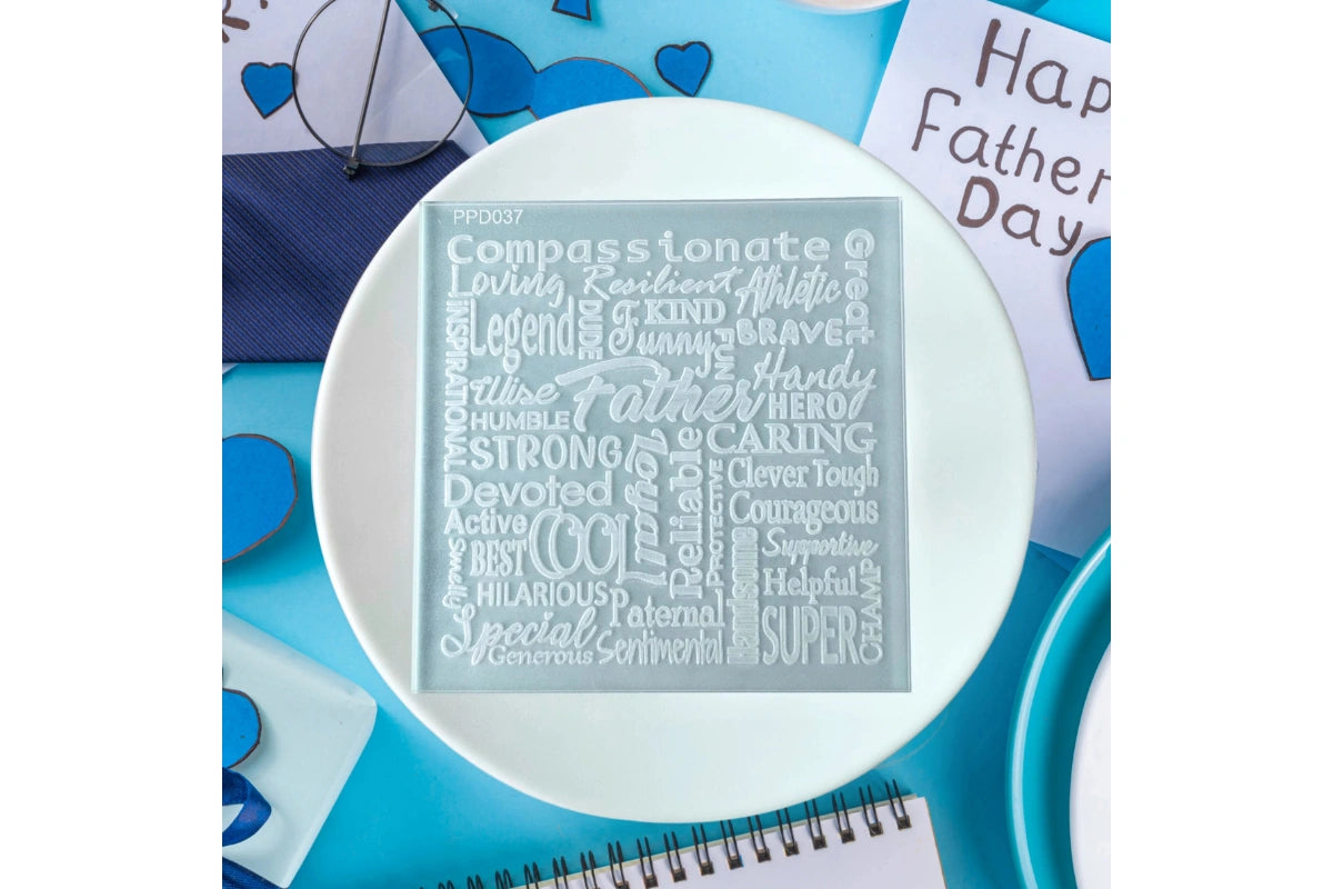 Father Text Collage Pattern Plate - Custom Cookie Cutters