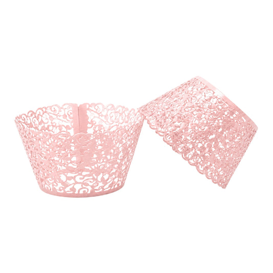 Pink Lace Cake Wraps - Cake Decorating Tools (12 Pack) - Gateau Art